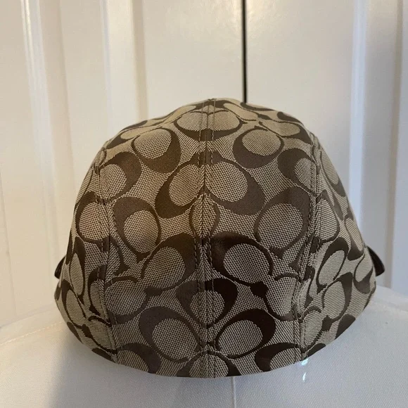 COACH Tan/Brown Signature Pattern “Karee” Cap, Size M/L - Picture 3 of 5